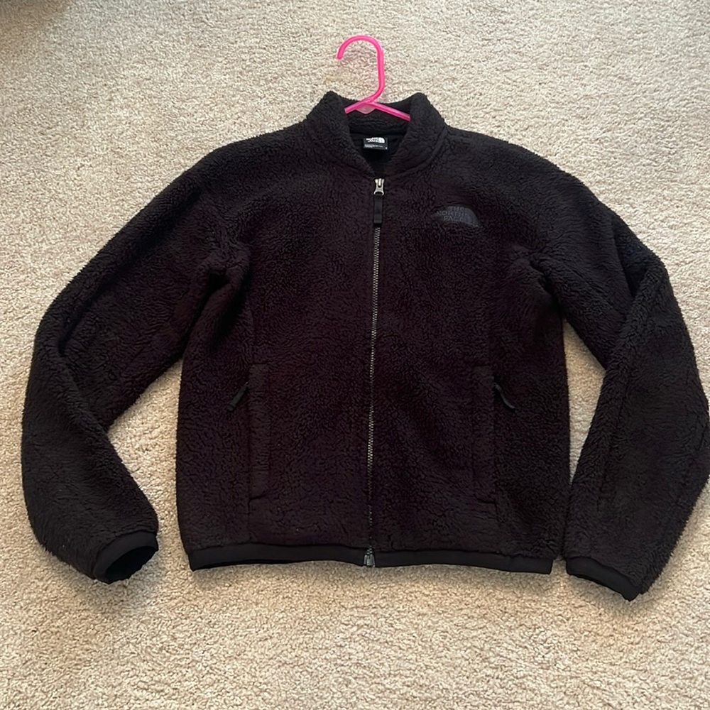 North Face fuzzy zip up jacket